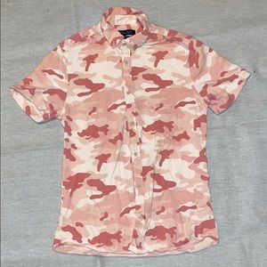 Men’s Pink Camouflage Button Up